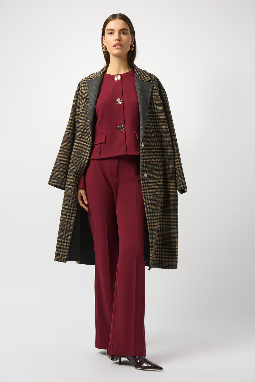 WOOL PLAID COAT