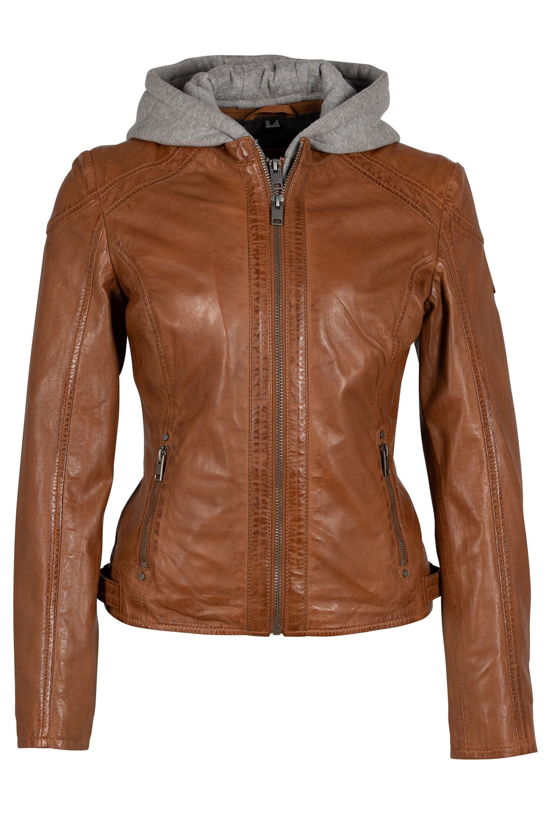 REAL LEATHER JACKET WITH HOOD