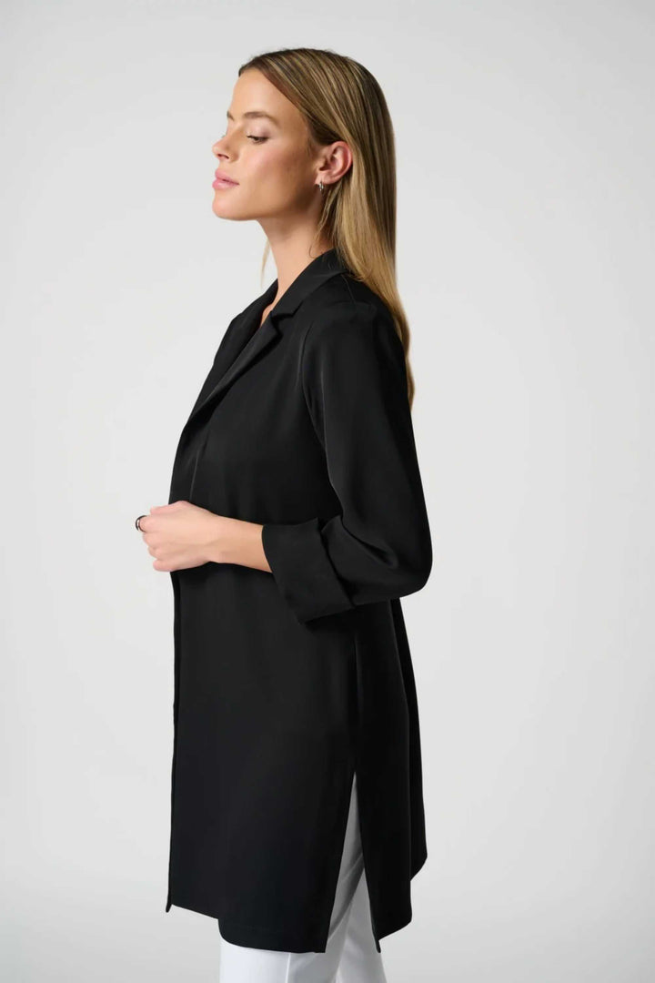 Joseph Ribkoff Fall 2023 women's business casual open front long basic blazer - black side